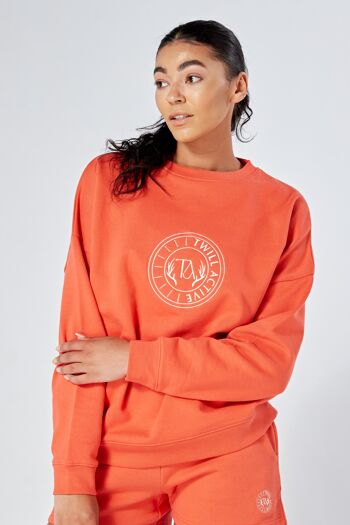 SWEAT COL ROND OVERSIZE TWILL ACTIVE ESSENTIALS CORAIL 1