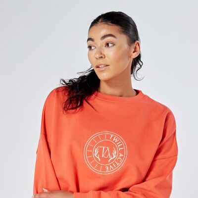 SWEAT COL ROND OVERSIZE TWILL ACTIVE ESSENTIALS CORAIL