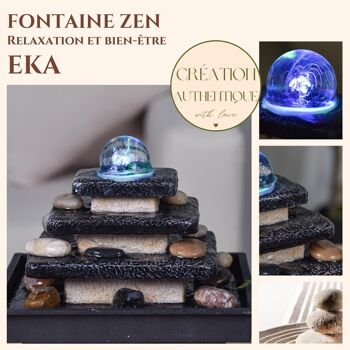 Fontaine d'Intérieur - Eka - Déco Zen et Originale - Design Temple Lumière Led Colorée - Idée Cadeau 1