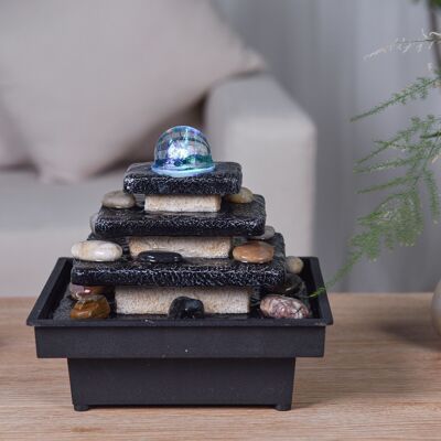 Zimmerbrunnen – Eka – Zen und originelle Deko – Tempeldesign farbiges LED-Licht – Geschenkidee