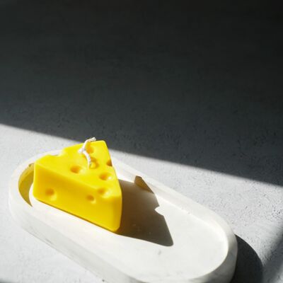 Candela a forma di formaggio - Candela di cera di soia colorata fatta a mano