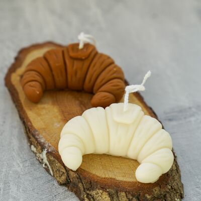Croissant Shaped Candle- Handmade Colourful Soy Wax Candle