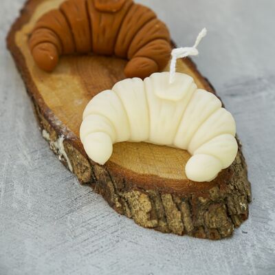 Croissant Shaped Candle- Handmade Colourful Soy Wax Candle
