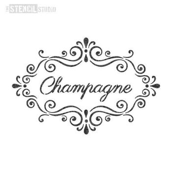 Pochoir Cadre Champagne Shabby Chic 2