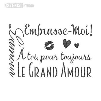 Pochoir de texte d'amour français Le Grand Amour 2