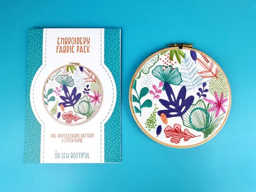 Abstract Floral Handmade Embroidery Pattern Fabric Pack