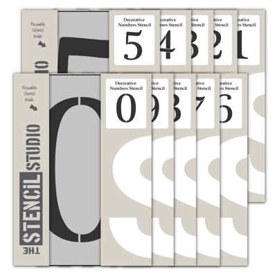 Dekoratives Zahlenschablonen-Set – 1 von jeder Zahl 0–9