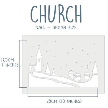Pochoir de pulvérisation de neige pour fenêtre d'église 2