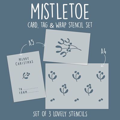 Mistletoe Card, Tag & Wrap Stencil Set