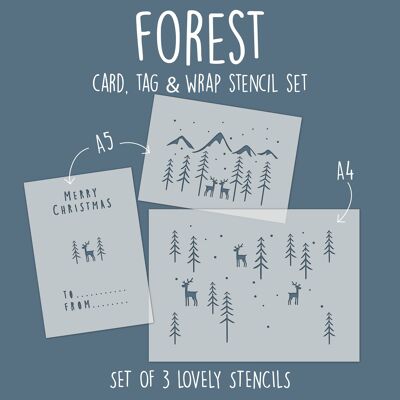 Forest Card, Tag & Wrap Stencil Set