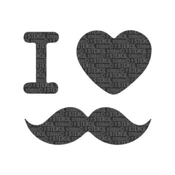 J'aime le pochoir Moustache 2