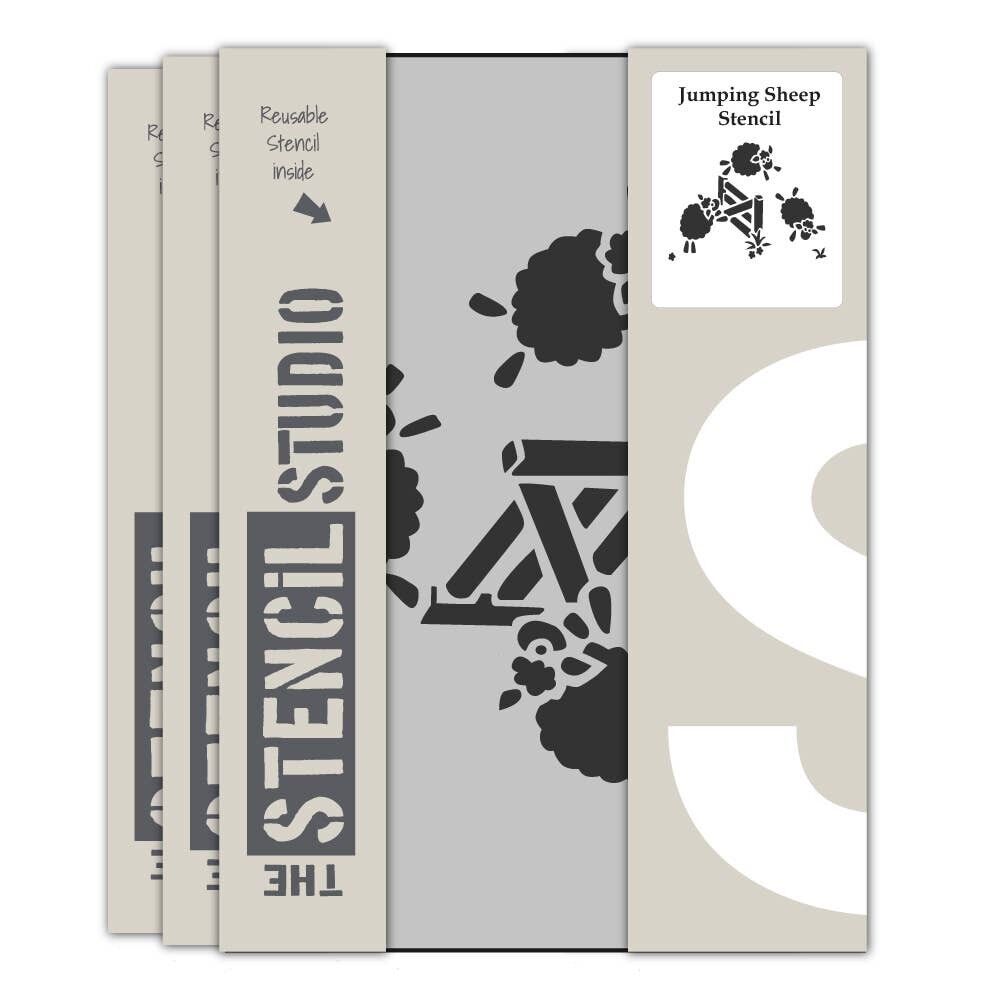 Jumping Sheep Stencil