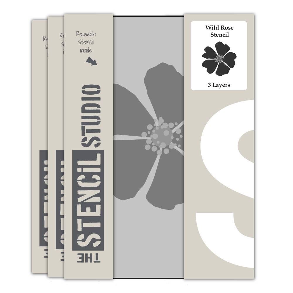 Stencil Rosa Selvatica (Stencil 3 Strati)