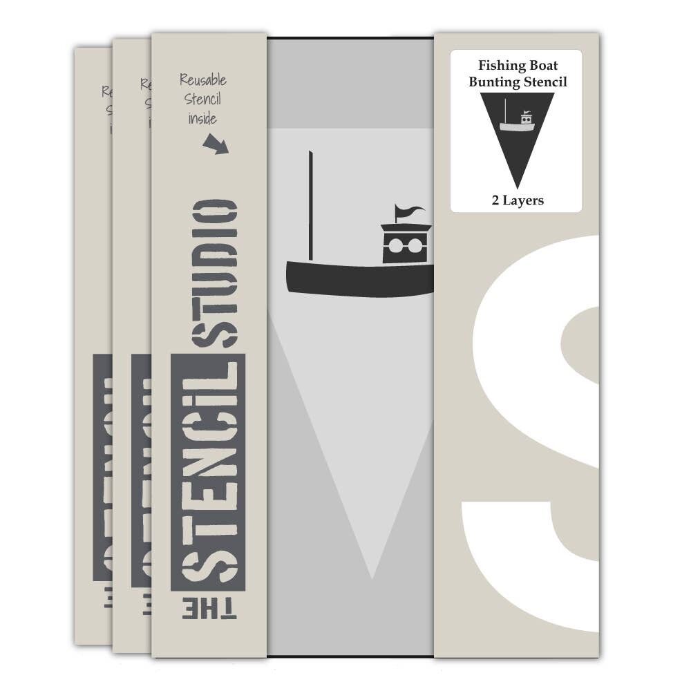 Fishing Boat Bunting Stencil (2 Layer Stencil)