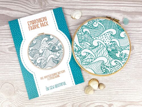 Stormy Seas Handmade Embroidery Pattern Fabric Pack