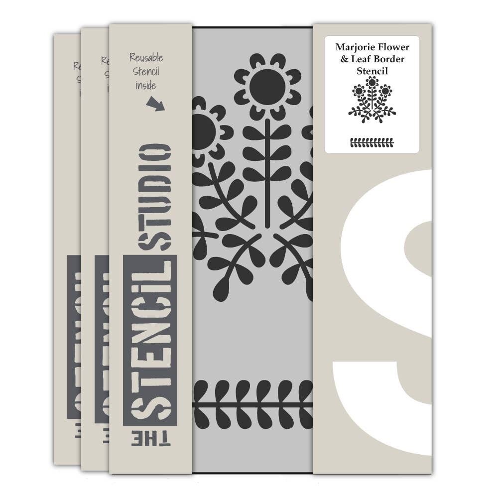 Marjorie Flowers & Leaf Border Schablone