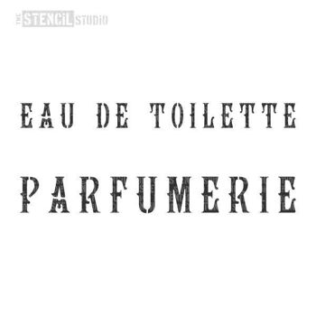 Pochoir de texte français vintage Parfumerie 2