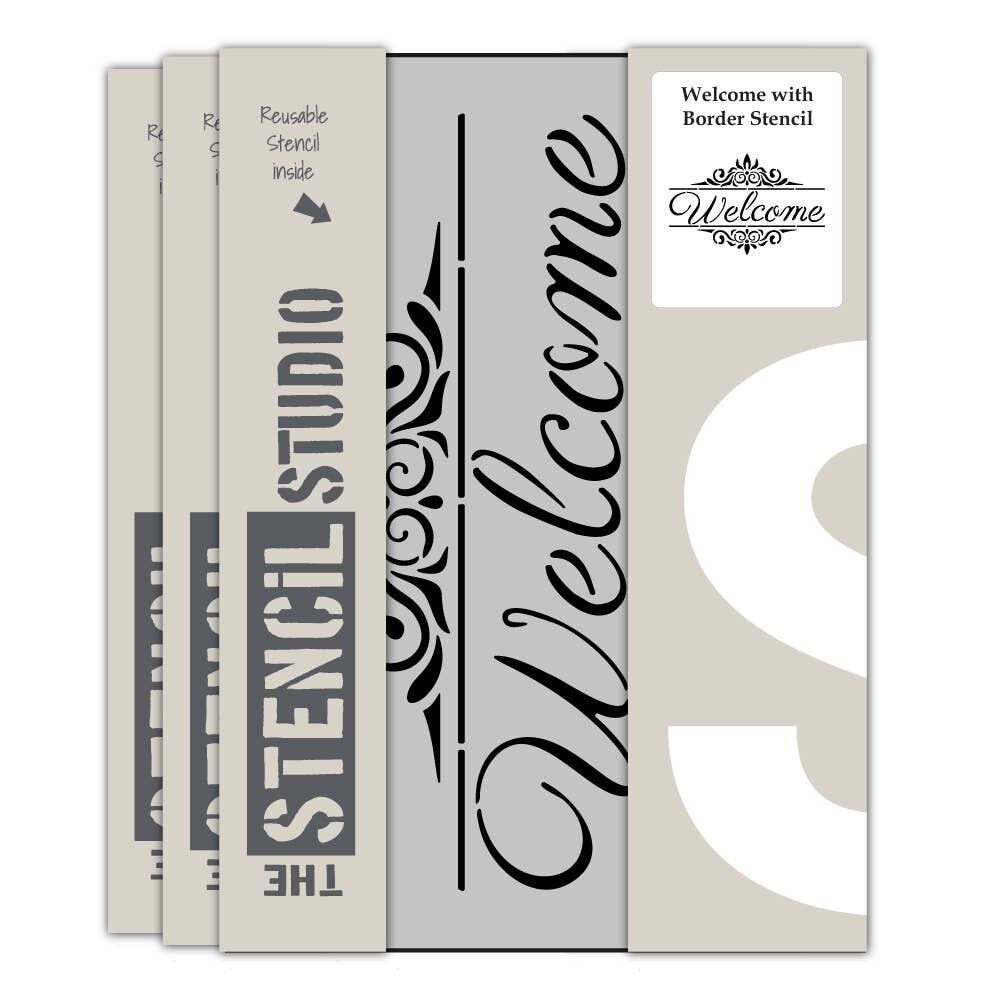 Benvenuto con lo stencil del bordo