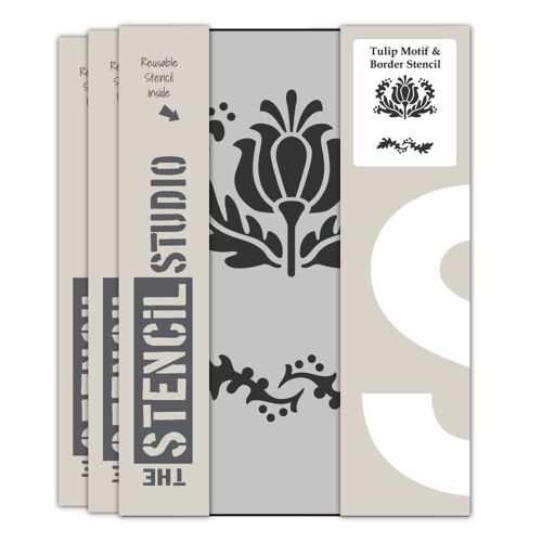 Tulip Motif & Border Stencil