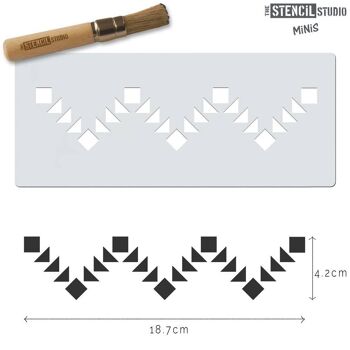 Pochoir MiNiS - Pochoir Zig Zag Bordure Damiers 3