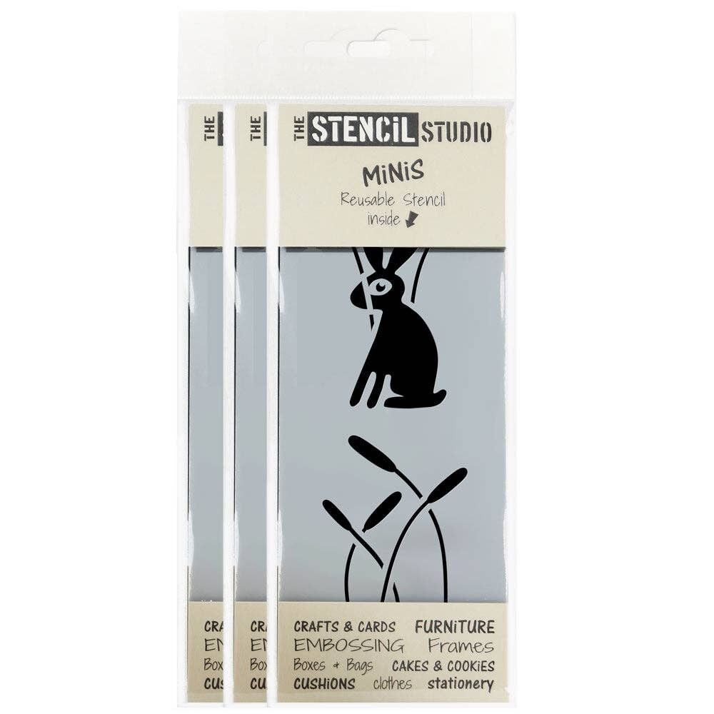Stencil MiNiS - Rabbit and Reeds Border Stencil