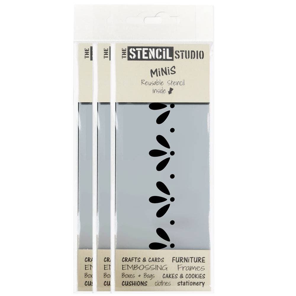 Stencil MiNiS - Leaf & Dot Border Stencil