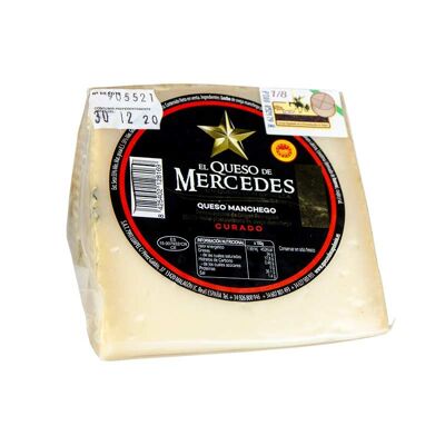 Cuña de 375 g de Queso de Mercedes. Queso Manchego DOP. Don Apolonio