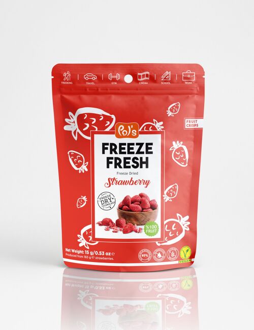 POL'S FREEZE FRESH Gefriergetrocknete Fruchtchips Erdbeeren 15g