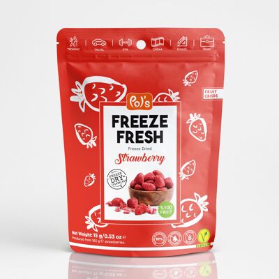 POL'S FREEZE FRESH Chips de fruits lyophilisés Fraises 15g