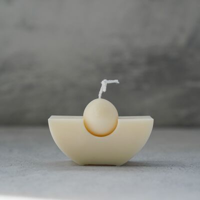 Geometric Boat-Shaped Handmade Candle -SoyWax-Unscented Candle