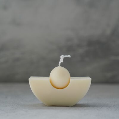 Bougie artisanale en forme de bateau géométrique - Bougie non parfumée à la cire de soja