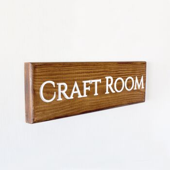 Panneau Bois Gravé 30cm - "Craft Room" 2