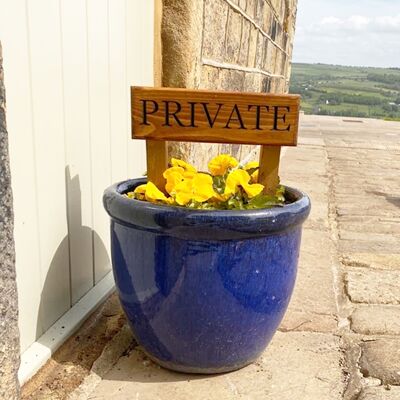Engraved Wooden Sign 30cm with Posts - "Private"