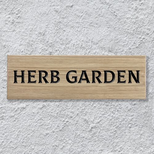 Engraved Oak Sign 30cm - "Herb Garden"