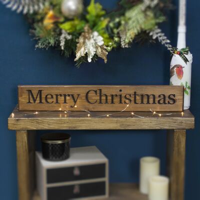 Cartello di Natale in legno inciso 60 cm - "Buon Natale"