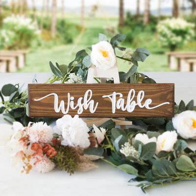 Engraved Wooden Wedding Sign 40cm - "Wish Table"