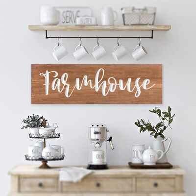 Engraved Wooden Farmhouse Sign - "Farmhouse"