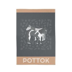 Torchon Kontatu Pottok charbon 50x70 cm