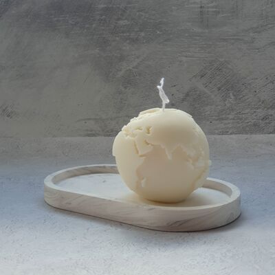 Globe Candle - Handmade - Unscented - Soy Wax Candle