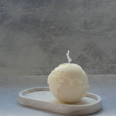Globe Candle - Handmade - Unscented - Soy Wax Candle
