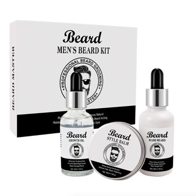 Set per la cura della barba da 3 | regalo uomini | shampoo + olio | Organico