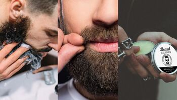 Lot de 3 soins de la barbe | cadeau homme | shampoing + huile | BIO 2