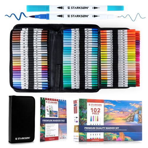 102 Pieces Twin Markers Set