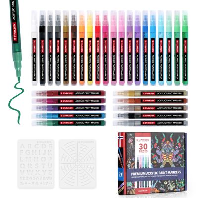 30 Pieces Acrylic Marker Pens