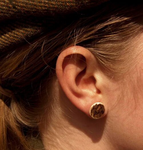 Stud upcycled antler earrings