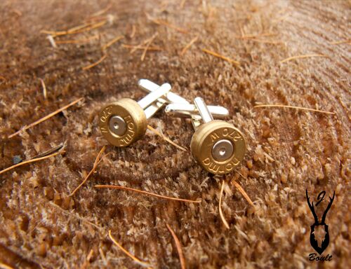 Silver plated upcycled bullet cufflinks