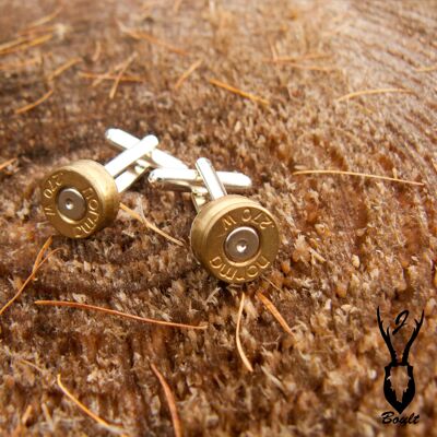 Silver plated upcycled bullet cufflinks