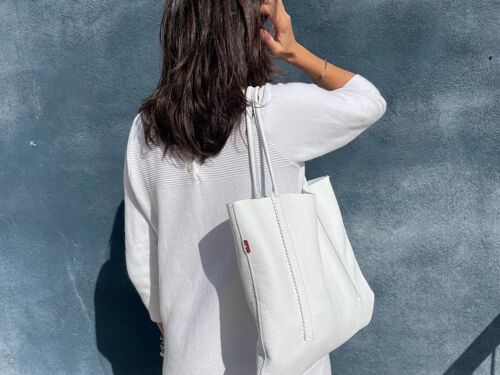 Tote Bag Cuir LAÏS Blanc