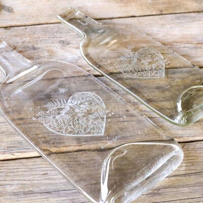 HEART illustrated PLATES - White Bottle