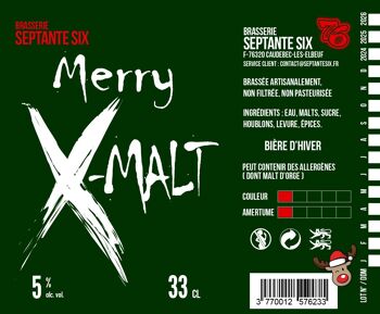 Bière de Noel Edition 2023  "Merry Chris-Malt", En Rupture RDV L'année prochaine pour la nouvelle cuvée